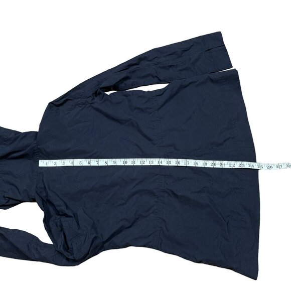 Eileen Fisher Sz XS Lightweight Hooded Unlined Jacket / Raincoat in Navy Blue - Picture 9 of 11